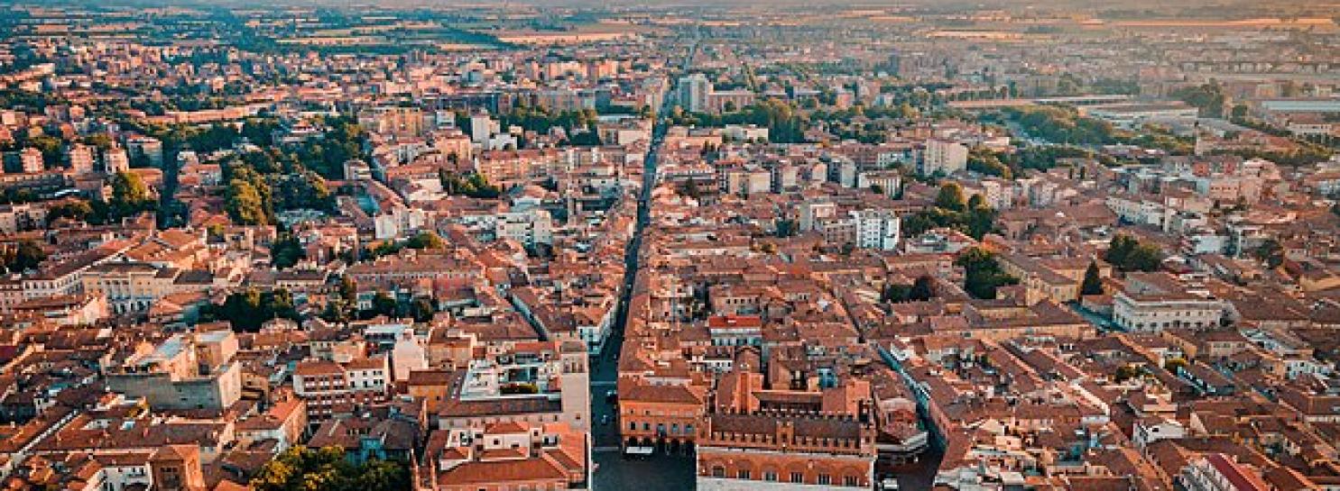 Vista aerea di Piacenza