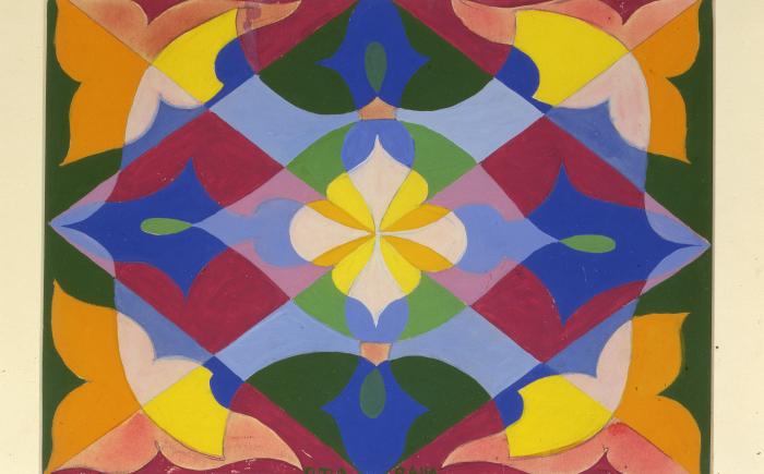 Progetto per tappeto (Fiori + spazio), 1930 c.