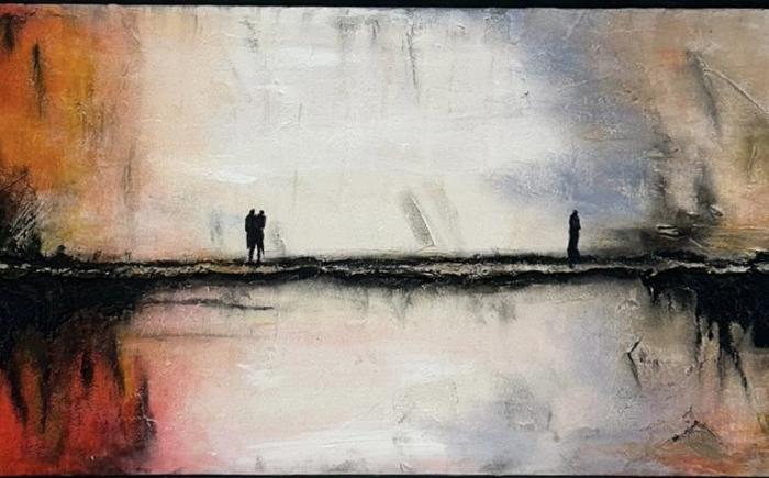 Passaggio I, 2024, tecnica mista su tela 80 x 30 cm