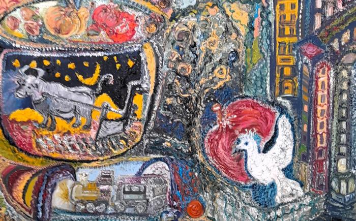 POEMA DI RICORDI ERRANTI, 2025, olio su tavola, 90x110 cm