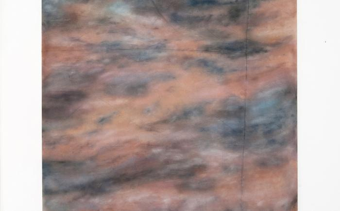 Trucco, 2017, ombretti su tela grezza (tempo di esecuzione, due settimane), cm 200x180