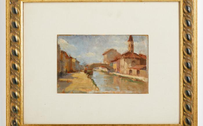La chiesa di San Cristoforo, 1925, olio su cartoncino, 14.0 x 21.0 cm