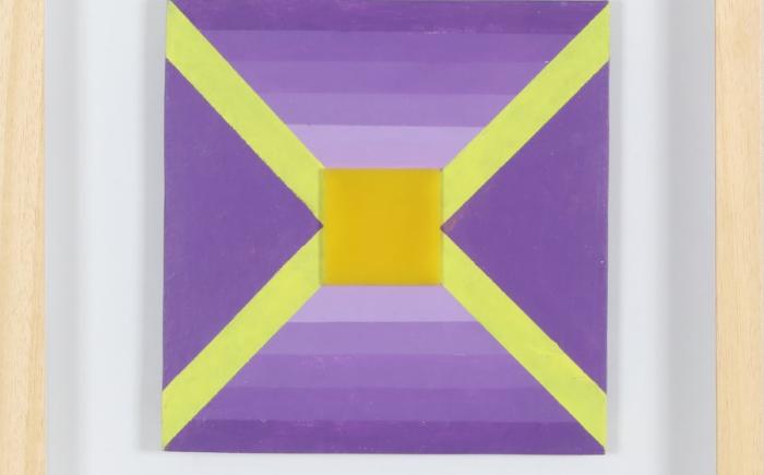 Studio DO, 1971, tecnica mista collage su tavola, 20x20cm