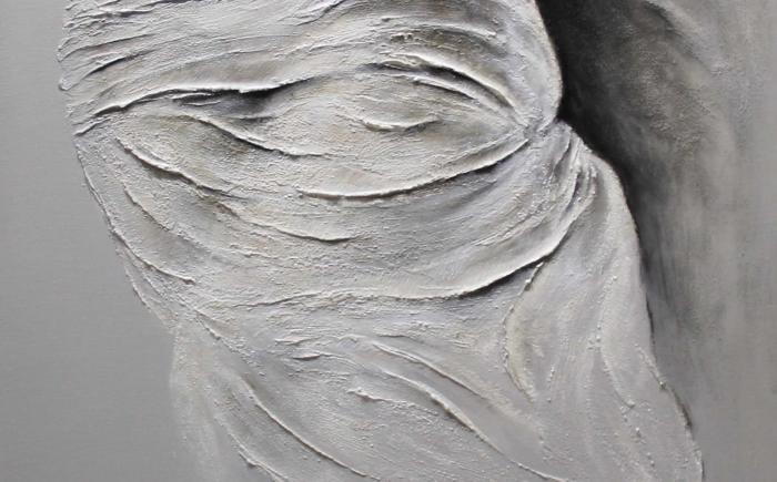 Atena, 2020, tecnica mista, materico su tela, 70 x 140cm