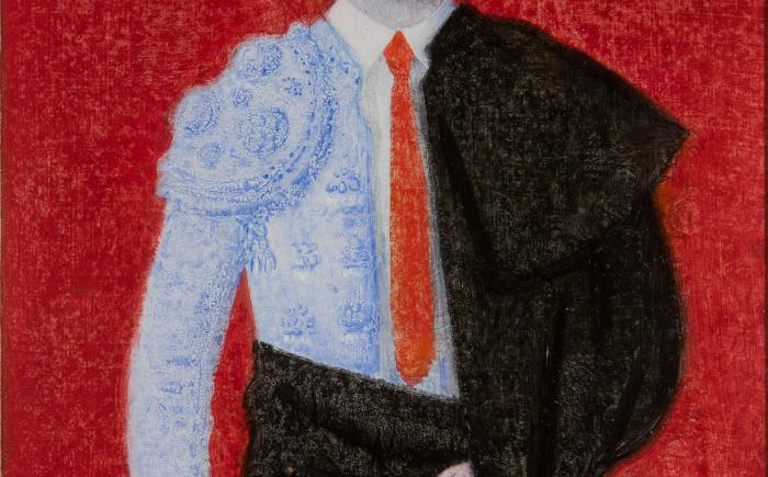 Autoritratto da torero, 1974, olio su faesite, cm 30x20