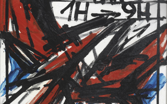 Emblema positivo, 1984, tecnica mista su tela, 30x40 cm