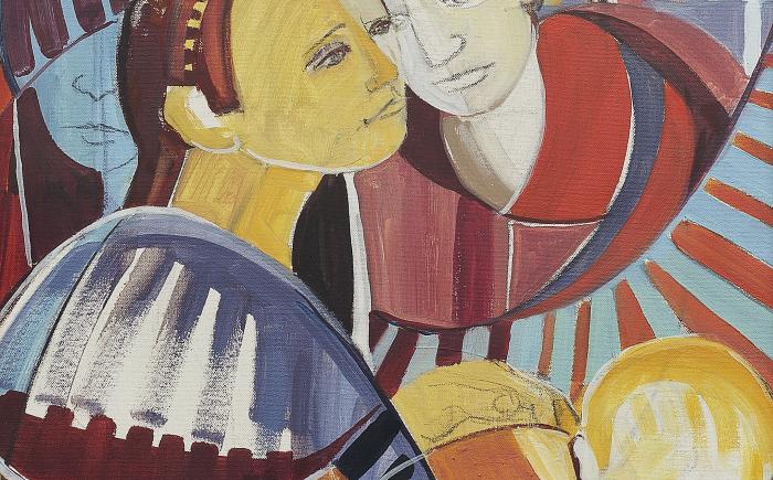 Famiglia, 1969-1970, olio su tela 50x60cm