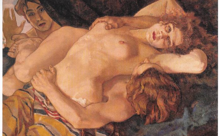 Gli amanti sorpresi, 1920-21, olio su tela
