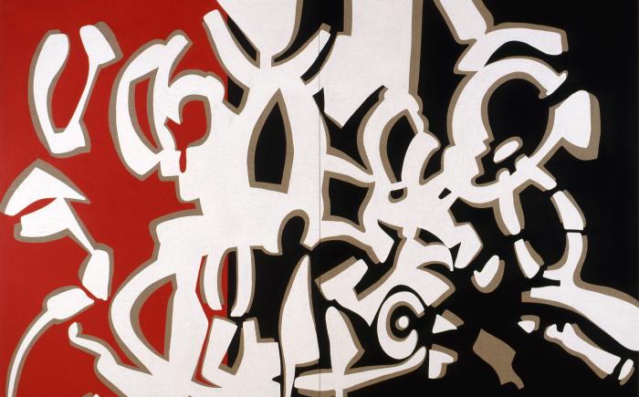 Andando controvento, 1992, dittico, vinilico su tela, cm 190x280