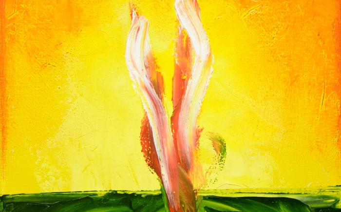 Paesaggio con segno rosso, 2023, olio su tela, 20 x 30 cm
