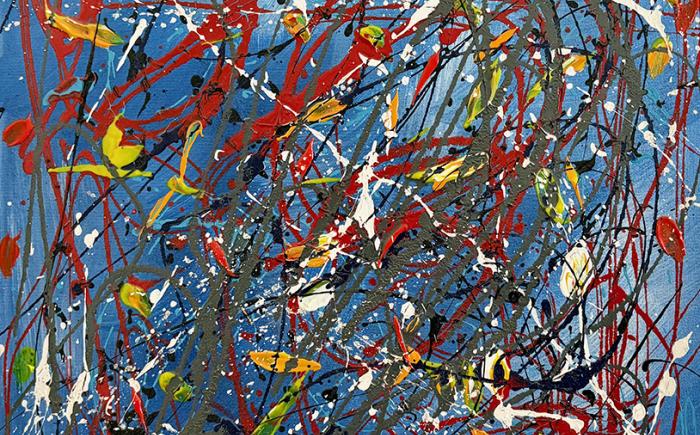 Dancing colors 3.0: COLUBRIS , 2021, acrilico ad acqua e solvente su tela 50x50 cm