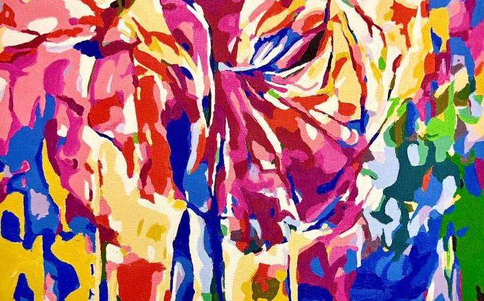 Danza gioiosa, 2025, acrilico su tela 40 x 50 cm