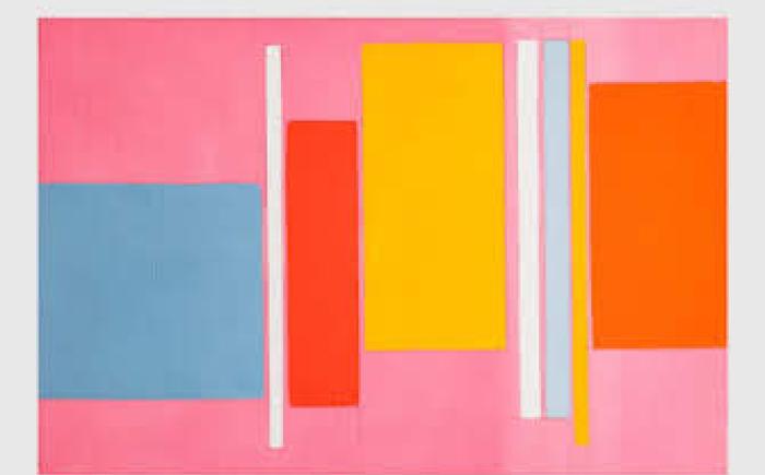 Otto su rosa n. 2, 1972, vinilico e matita su tela