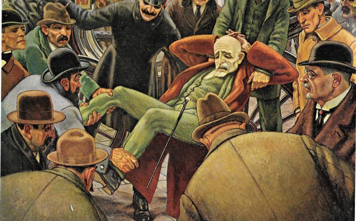 Un caduto, 1919, olio su tela