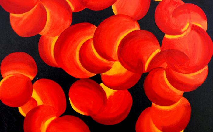 FLOWERS-RED SERIES N.4, 2022, olio su tela 60x80 cm