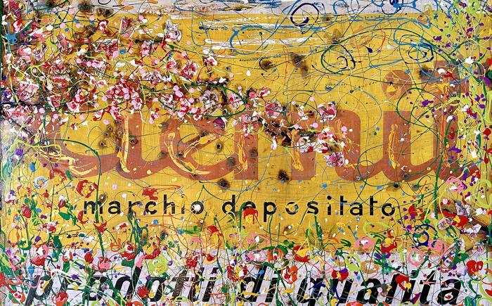 Eternit (Y), 2025, tecnica mista su tela 100 x 100 cm
