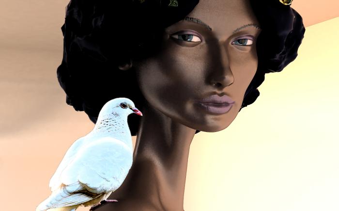 KIRA, scultura digitale su tela 50x60 cm