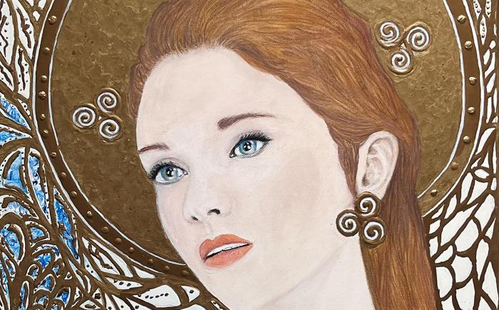 Flora, 2020, acrilico e tecnica mista su tela 50 x 70 cm