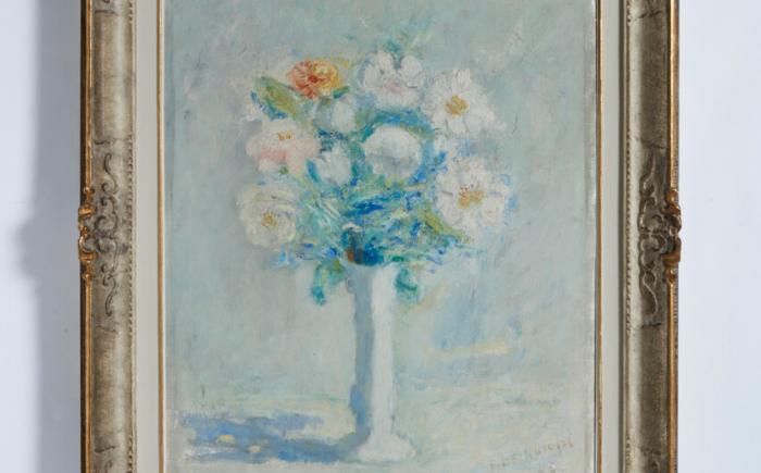 Vaso di fiori, 1944, olio su cartone intelato, 59,5x50cm