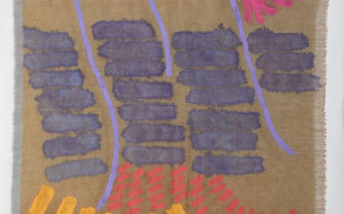 Discendente, 1997, acrilico su tela di juta 86.5 x 69.0 cm