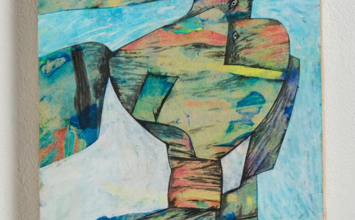 Personaggio, 1980, tempera su carta intelata, 24,5x18cm
