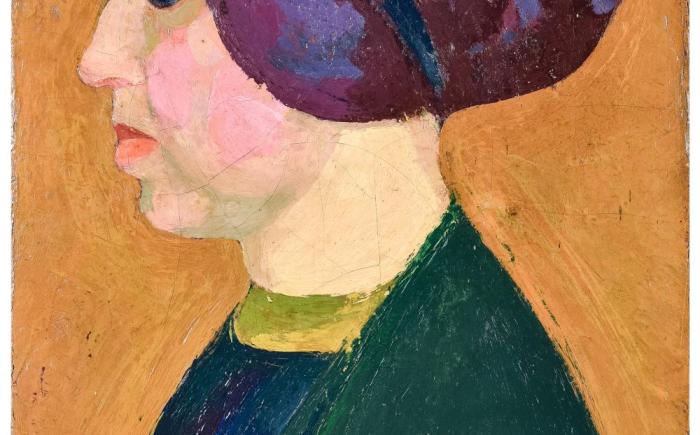 Ritratto della moglie Bice Levi Minzi, 1907, olio su tela, 35,5 x 25,5 cm