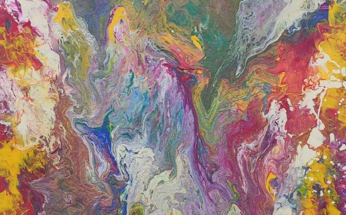 Introspezione, 2024, fluid art su tela 60 x 80 cm