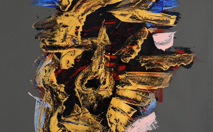 J-M-B, 2019, acrilico su carta, 70 x 100 cm