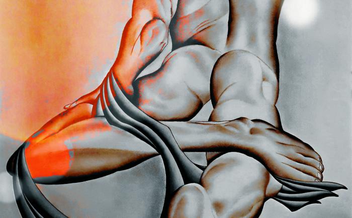 Adamo, variazioni cromatiche, 70x100, tecnica mista, 2021