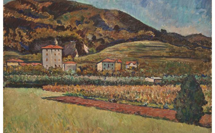 Paesaggio meriggio, 1928, olio su tela, cm 75x90