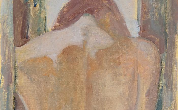 Nudo di schiena, 2007, olio su tela, 40 x 40 cm