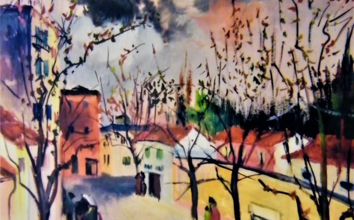 Strada a Tor di Quinto, 1949, Olio su tela cm. 36 x 47