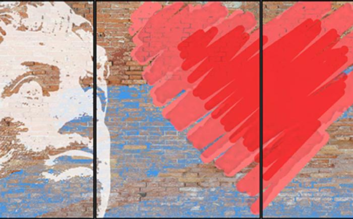 Parentesi rosa, 2024, tecnica mista su lastra d'acciao, inchiostri e colori acrilici, 299 x 132 cm