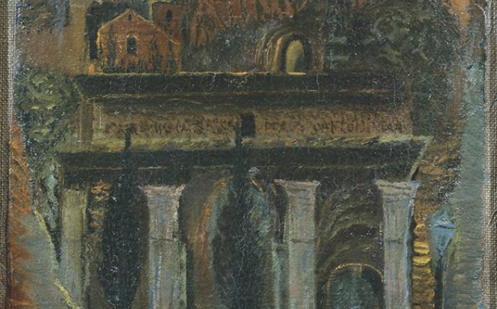 Arco di Settimio Severo, 1929, olio su tela