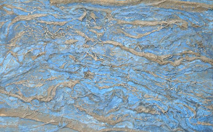 Scie liquide, 2022, tecnica mista (juta, pigmenti naturali, sabbie di diverse cromie e consistenze, leganti naturali), 100 x 70 cm