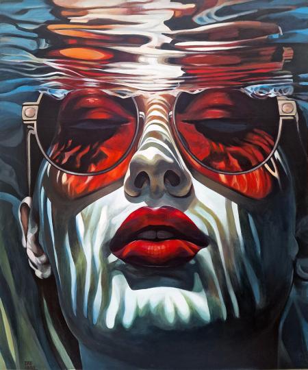 Riflessi dell'io, 2025, acrilico su tela 100x120 cm