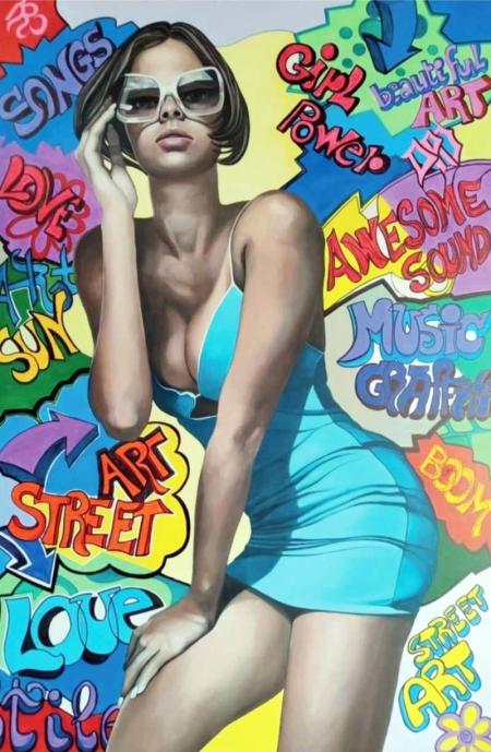 Street Art, 2024, acrilico su tela, 100x150 cm