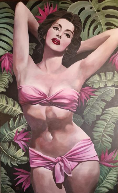 Omaggio alla Lollo, 2024, acrilico su tela 80x130 cm