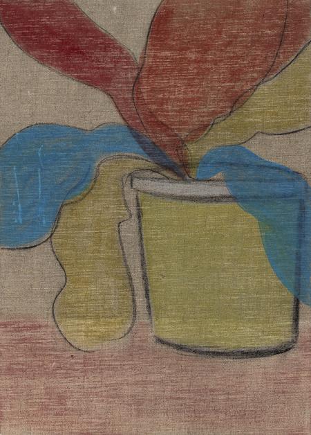 Un vaso, 2024, acrilico su tela, 50 x 70 cm