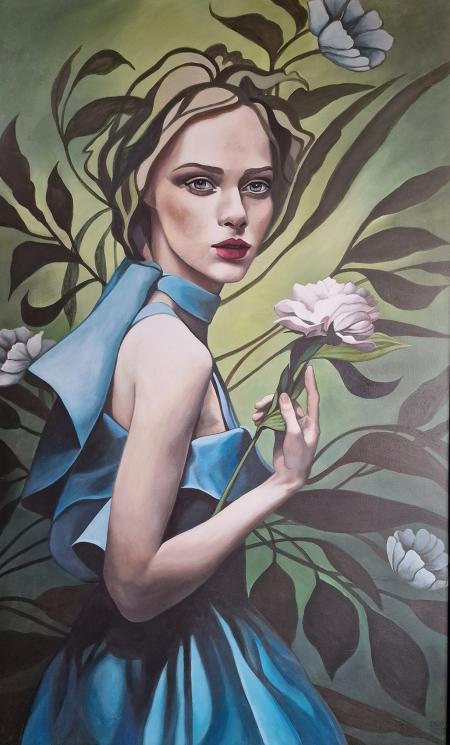 Rinascita, 2024, acrilico su tela 80x130 cm