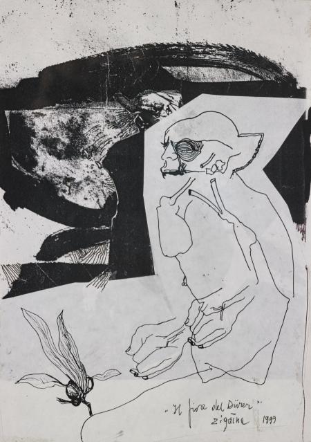 Il fiore del Durer, 1999, tecnica mista su carta