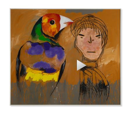 Avevo sei anni, 1982, tecnica mista e collage di specchio su tela,  175.0 x 200.0 cm