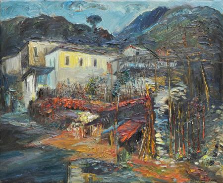 Il vecchio quartiere, 2010, olio su tela 55 x 45 cm