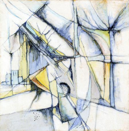 Autoritratto con chitarra, (1978), 44,5 x 44,5 cm - contiene figure nascoste