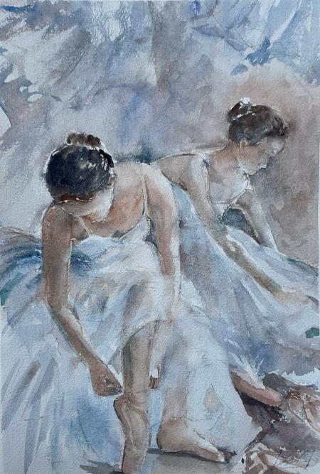 Ballerine, 2025, acquerello, 30x45 cm