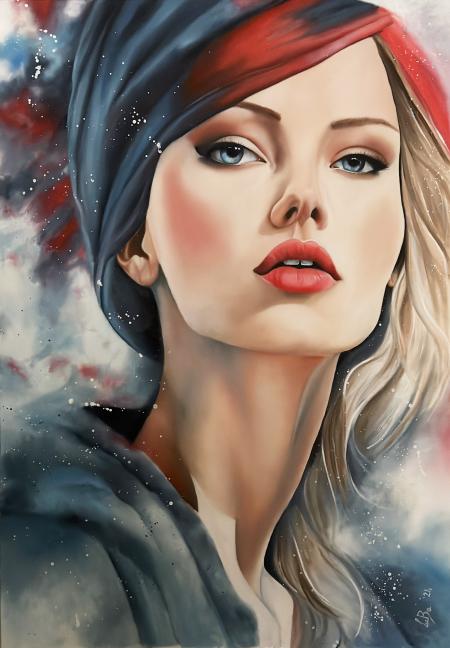 La ragazza di neve, 2024, olio su tela 70x100 cm