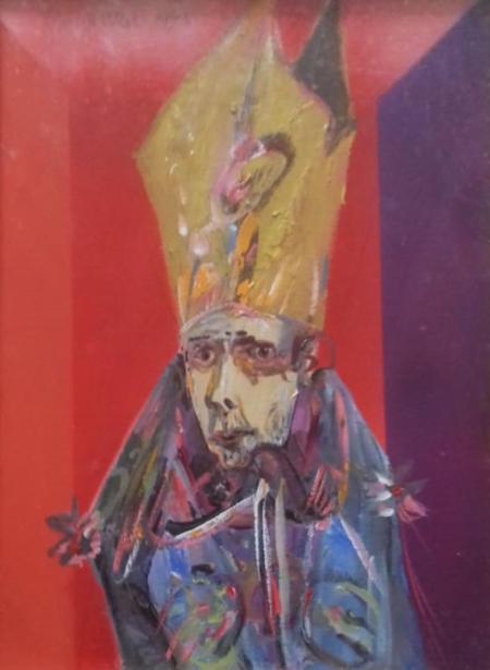Cardinale, 2019, olio su tela, 25x35 cm
