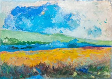 Campo di grano, 1998, olio su tela, 70 x 100 cm