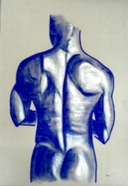 Cobalt Blue, 2024, acrilico su tessuto Perfumed Art 70x100 cm