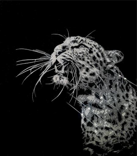 Contemplation, 2024, 23400 swarovski cristals su plexiglas, 90 x 100 cm